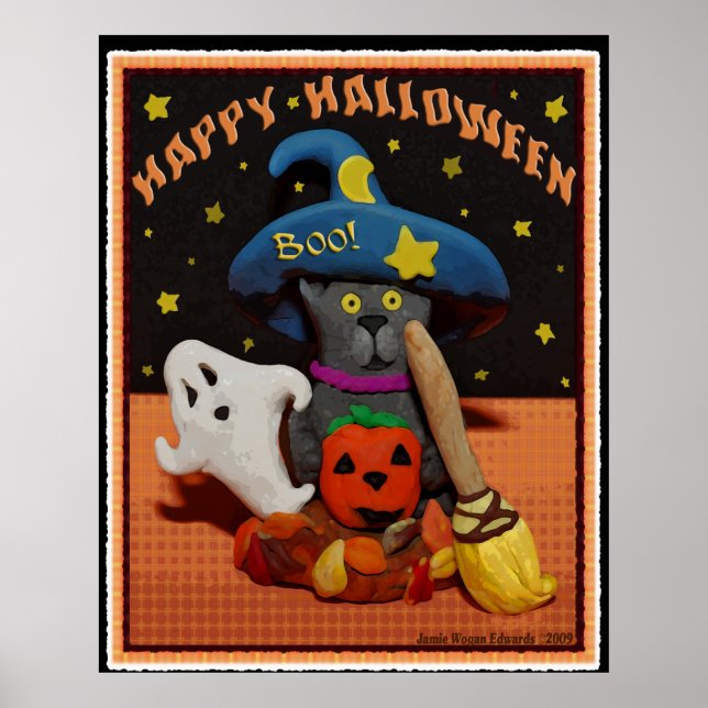 Halloween Cat Art Poster (Vorne)