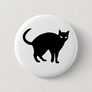 Halloween Cat Black Spooky Angry Schwanz Tier Tier Button