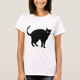 Halloween Cat Black Spooky Angry Schwanz Tier Tier T-Shirt