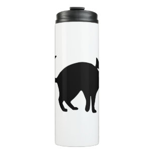 Halloween Cat Black Spooky Angry Schwanz Tier Tier Thermosbecher