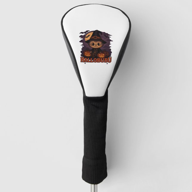 Halloween Cat Boo Illustration Classic T - Shirt Golf Headcover (Vorderseite)