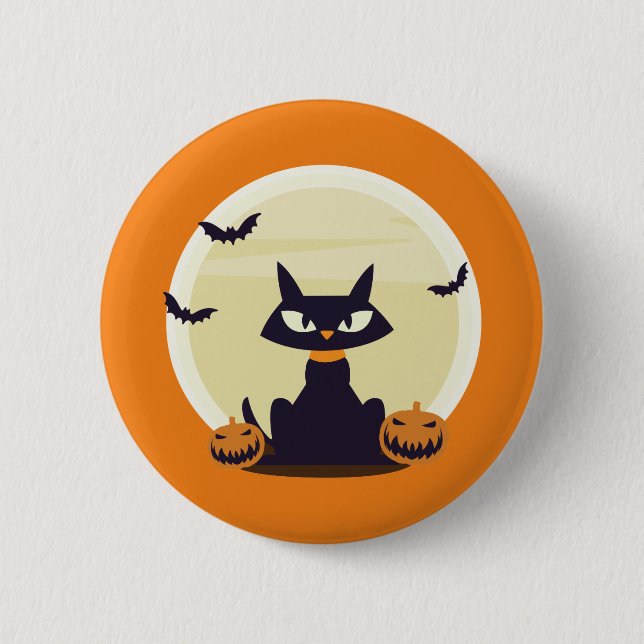 Halloween Cat Button (Vorderseite)