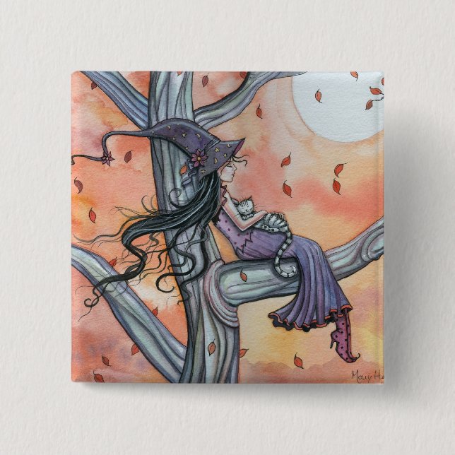Halloween Cat Button Button (Vorderseite)
