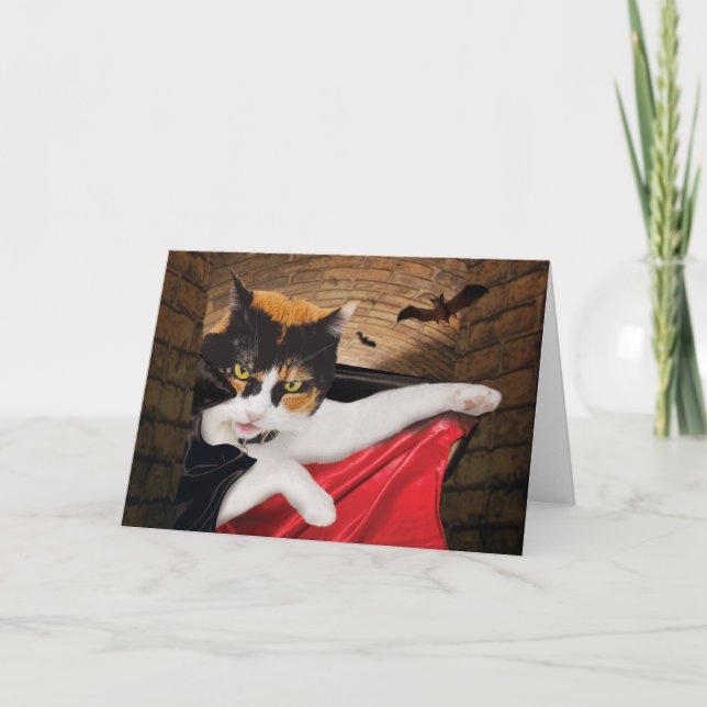 Halloween Cat Card Funny Niedlich Adortable Best Karte (Vorderseite)