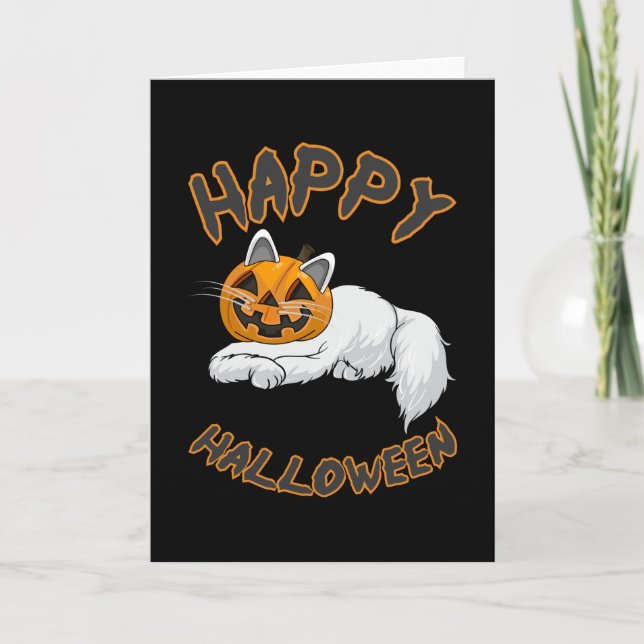 Halloween Cat Cats Kitten Pumpkin Horror Geschenk  Karte (Vorderseite)