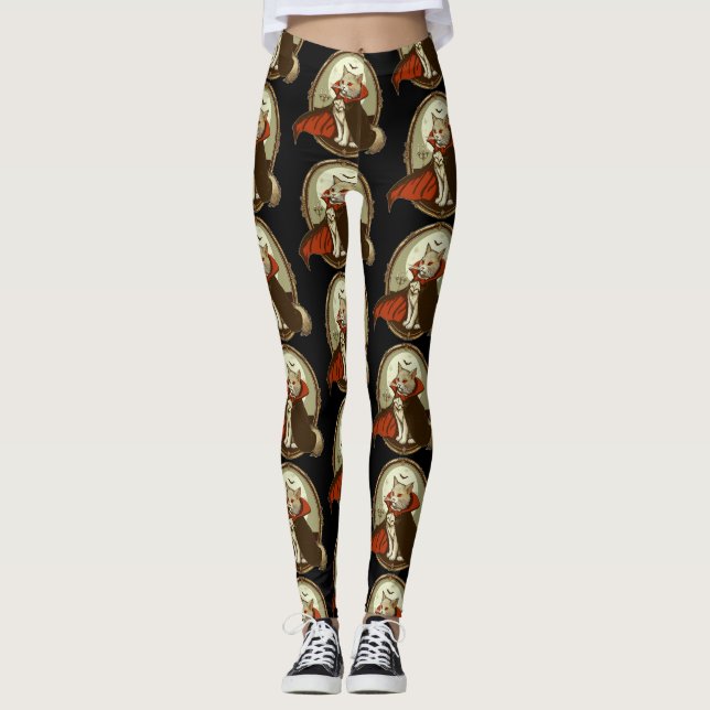 Halloween Cat, Count Catula Leggings (Vorderseite)
