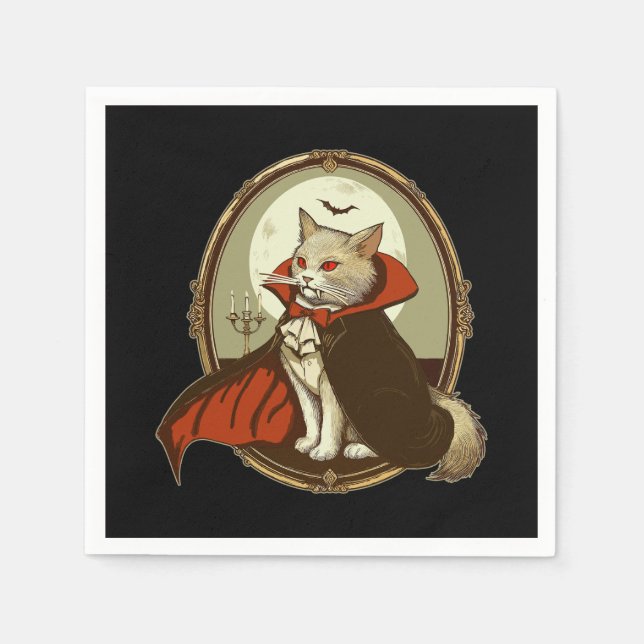 Halloween Cat, Count Catula Serviette (Vorderseite)