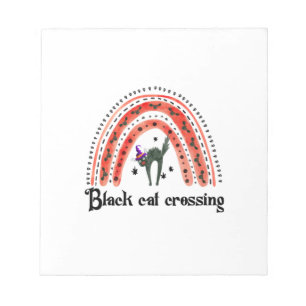 Halloween Cat Crossing Notizblock