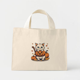 Halloween Cat Design Mini Stoffbeutel