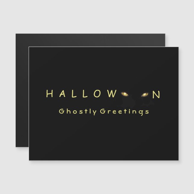 Halloween Cat Eyes Magnetkarte (Vorne/Hinten)
