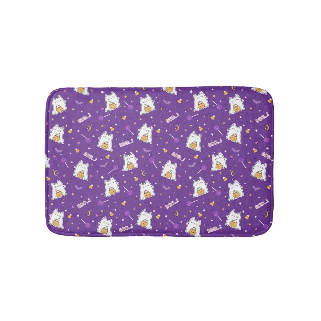 Halloween Cat Ghost Bath Mat Badematte (Vorderseite)