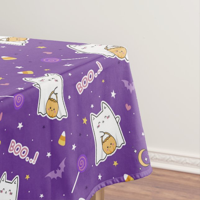 Halloween Cat Ghost Tablecloth Tischdecke (Beispiel)