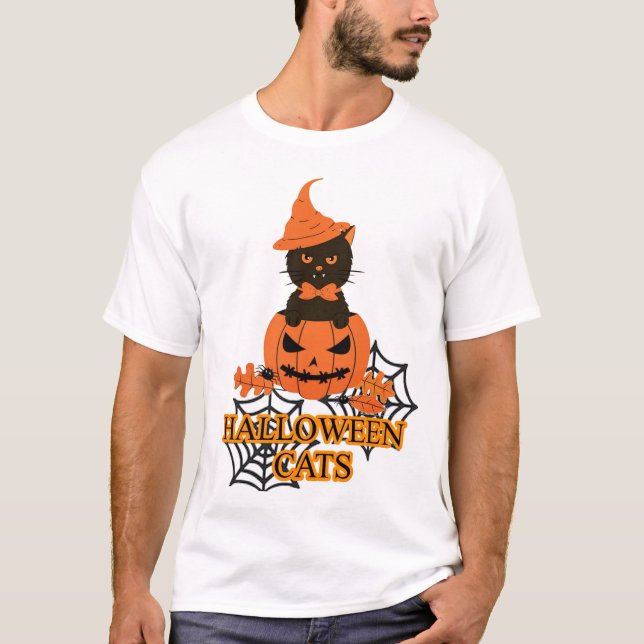 Halloween Cat (glückliches Halloween, Geschenk für T-Shirt (Vorderseite)