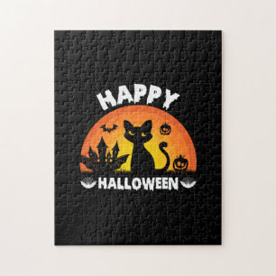 Halloween Cat Happy Halloween Birthday Puzzle