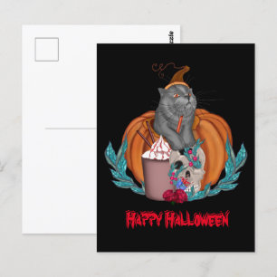 Halloween cat Happy Halloween Postkarte