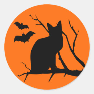 Halloween Cat Harvest Moon Sticker