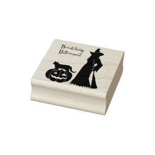 halloween cat Hexenkunst Briefmarke Gummistempel
