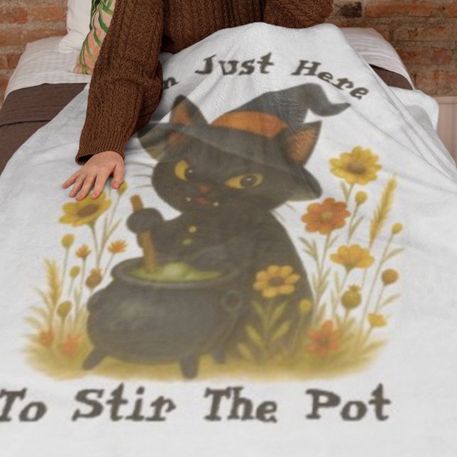 Halloween Cat - Ich bin nur hier, um den Pot zu um Fleecedecke (Von Creator hochgeladen)