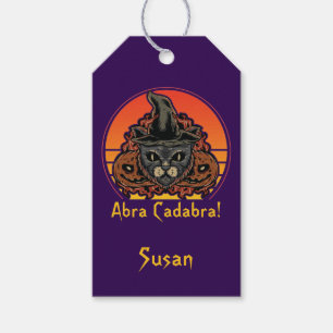 Halloween Cat in HexHat Abra Cadabra Vintag Geschenkanhänger