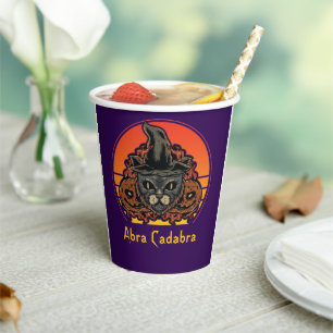 Halloween Cat in HexHat Abra Cadabra Vintag Pappbecher