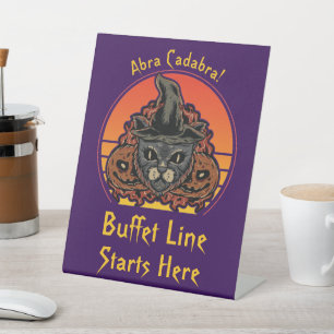 Halloween Cat in HexHat Abra Cadabra Vintag Sockelschild