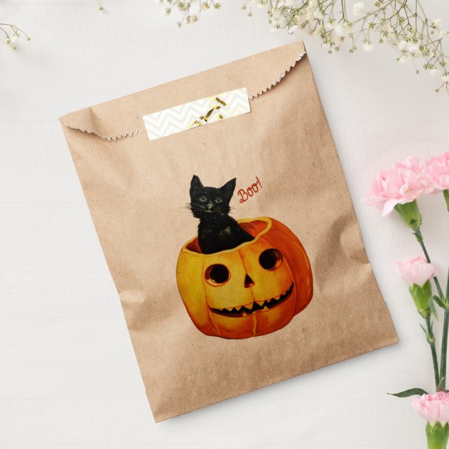Halloween Cat in Pumpkin Geschenktütchen (Versiegelt)
