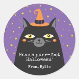 Halloween Cat Kids Party Classic Round Sticker