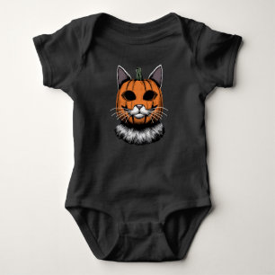 Halloween Cat, Kürbisgesicht Baby Strampler