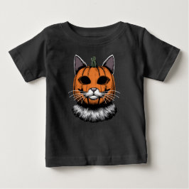 Halloween Cat, Kürbisgesicht Baby T-shirt