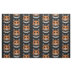 Halloween Cat, Kürbisgesicht Stoff