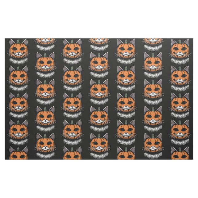 Halloween Cat, Kürbisgesicht Stoff (Fat Quarter (45,7 x 55,9 cm))