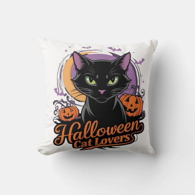 Halloween Cat Lovers Kissen (Vorderseite)