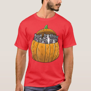 Halloween Cat Niedlich in Funny Pumpkin Happy Hall T-Shirt