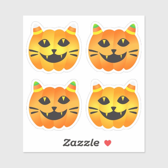 Halloween Cat-o' Lantern Aufkleber (Blatt)