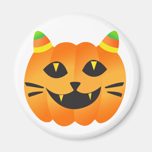 Halloween Cat-o' Lantern Magnet (Vorne)