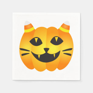 Halloween Cat-o' Lantern Serviette