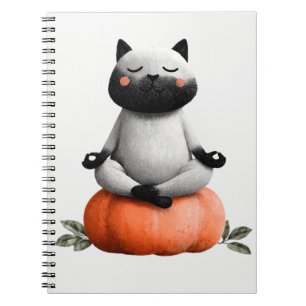 Halloween Cat on Pumpkin Design Notizblock