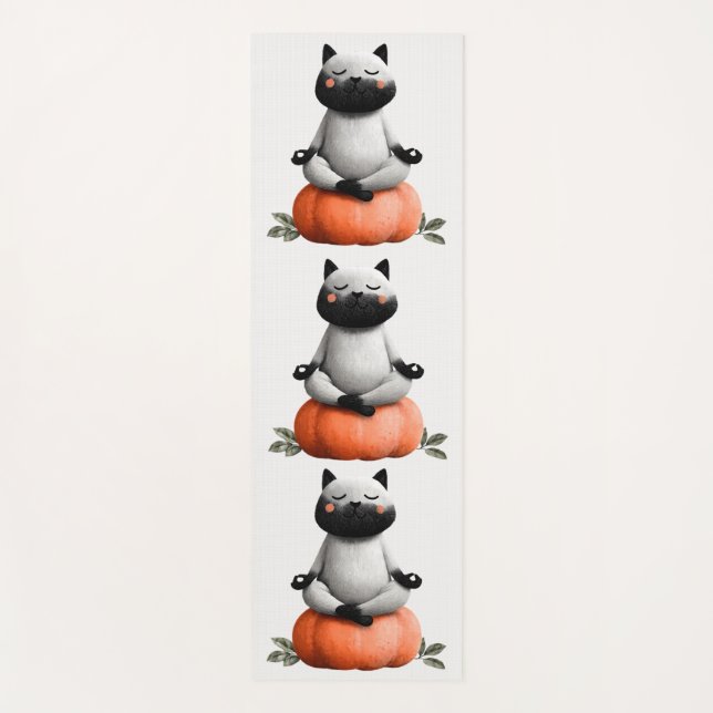 Halloween Cat on Pumpkin Design Yogamatte (Vorderseite)