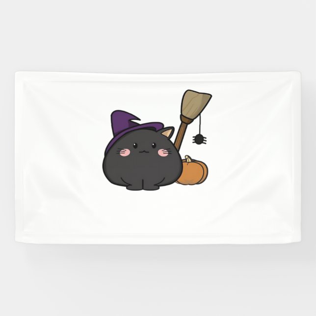 Halloween Cat Oversifizierter T - Shirt Banner (Horizontal)