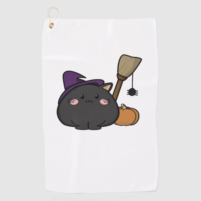 Halloween Cat Oversifizierter T - Shirt Golfhandtuch (Vorderseite)
