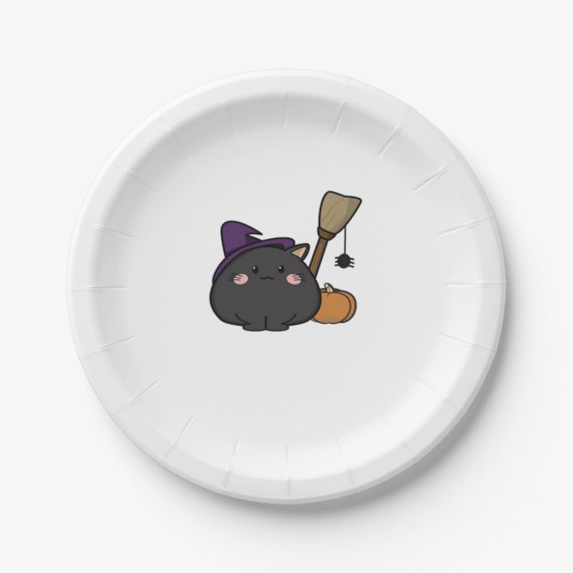 Halloween Cat Oversifizierter T - Shirt Pappteller (Vorderseite)