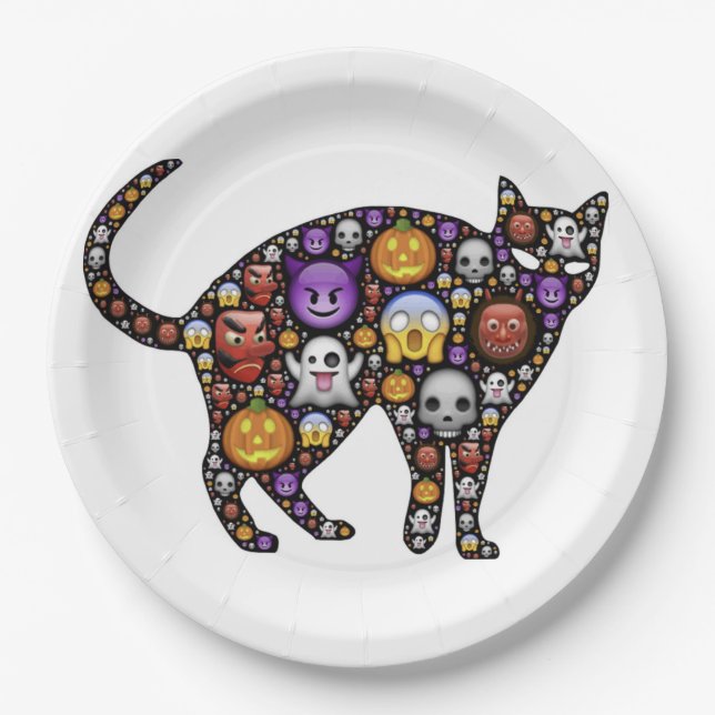 HALLOWEEN CAT PAPPTELLER (Vorderseite)