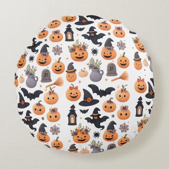 Halloween Cat Parade Throw Kissen (Vorderseite)