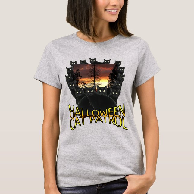 Halloween Cat Patrol T-Shirt (Vorderseite)