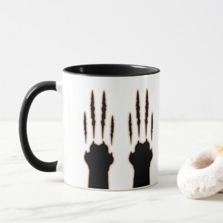 Halloween Cat Paw Claw Marks Cat Scratches Tasse