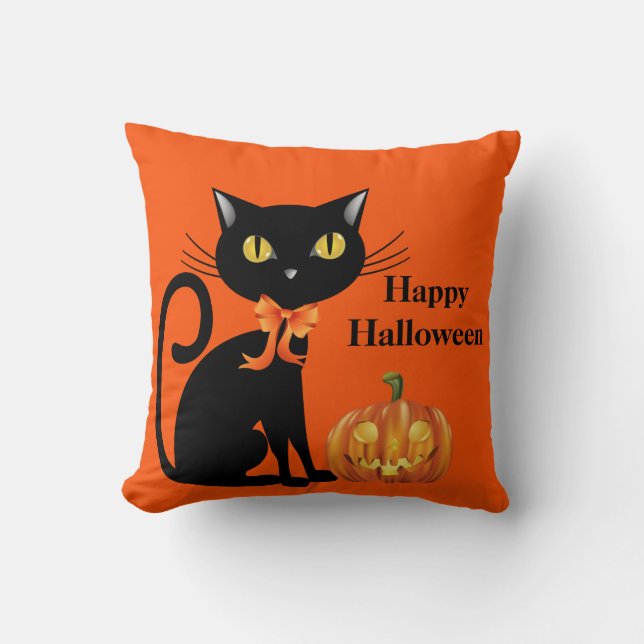 Halloween Cat Pillow Kissen (Vorderseite)
