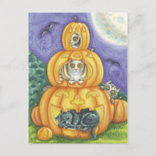 Halloween Cat Postcard Postkarte