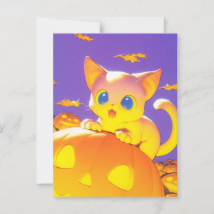 Halloween Cat Postkarte