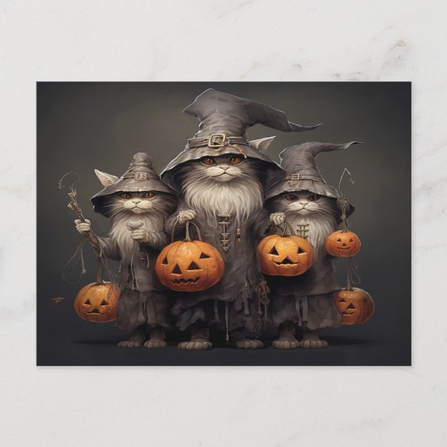 Halloween Cat Postkarte (Vorderseite)