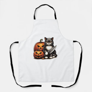 Halloween Cat & Pumpkin, Herbst Jack-O-Lantern Pum Schürze